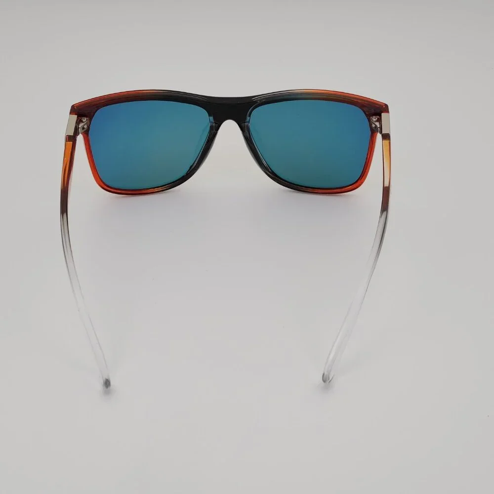 Quiksilver Round Flat Lens Sunglasses Black-Orange Fade Orange Mirror Lens Q27